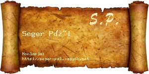 Seger Pál névjegykártya